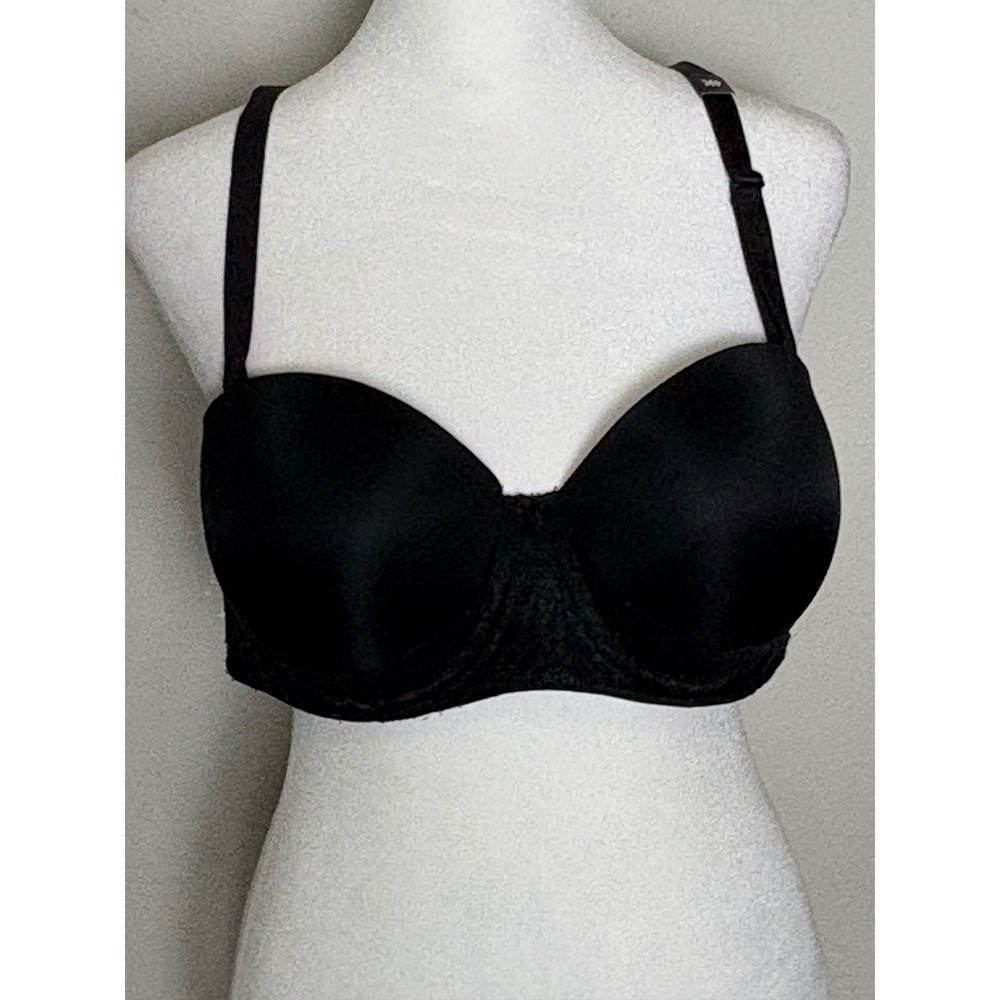 Torrid Curve Black Microfiber Lace Push Up Strapless Multi‎ Way Bra 40C 10447151